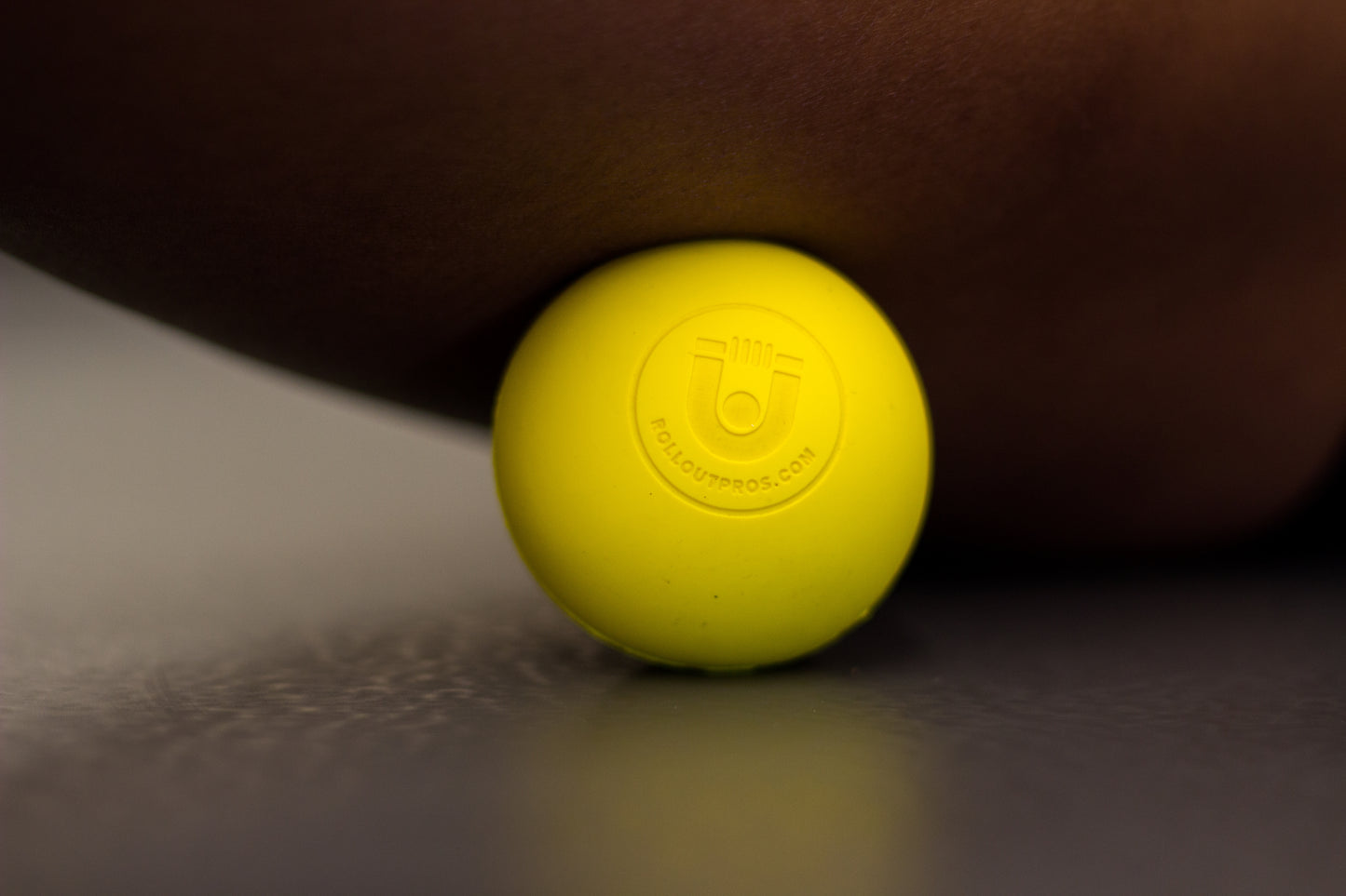 yellow massage ball close-up